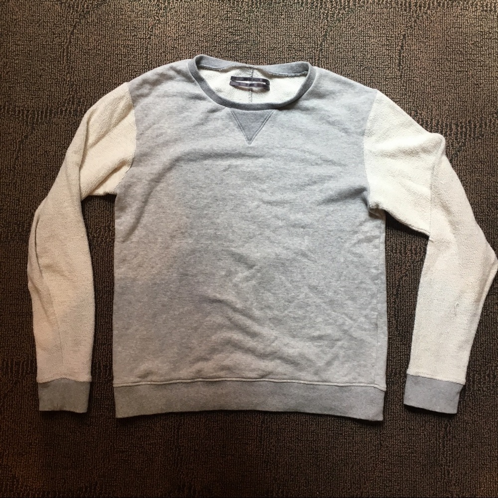 Robert Geller Light Gray & Off-White Two-Tone Sweatshirt